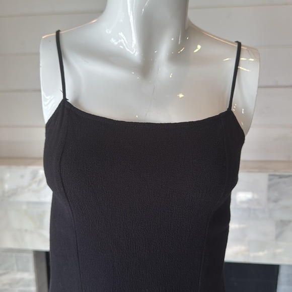 Reformation Square Neckline Adjustable Spaghetti Straps Black Mini Dress Size 2 - Picture 4 of 11